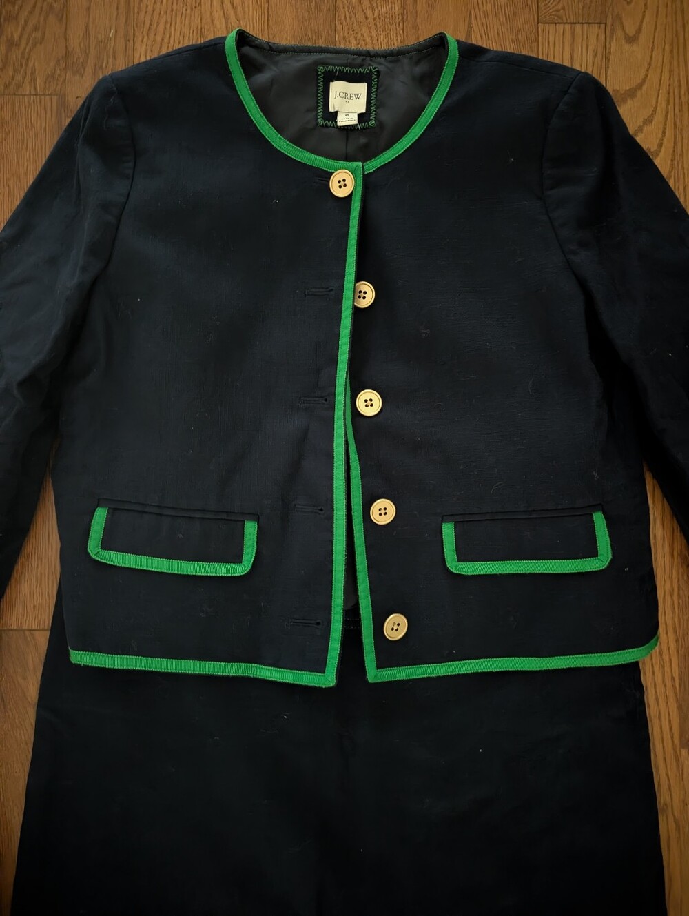 J Crew Blue & Green Skirt & Jacket Set - Picture 4 of 4